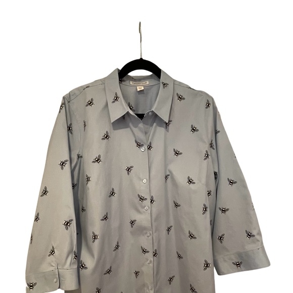 COLDWATER CREEK PLUS 20W, 3/4 SLEEVE BUMBLE BEE BLOUSE, EX. COND. - Picture 2 of 7
